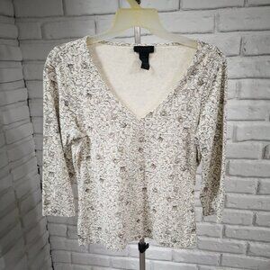 The Limited Stretch Ladies Size Medium 3/4 Sleeves V-neck Top